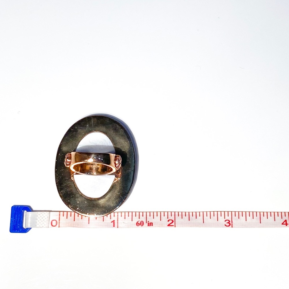Amy Kahn Russell Bronze Ring with Hand-painted Oval Floral Center, Oversized - Picture 15 of 15